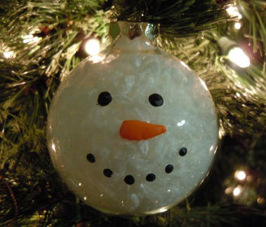 how to make a glass ball snowman ornament